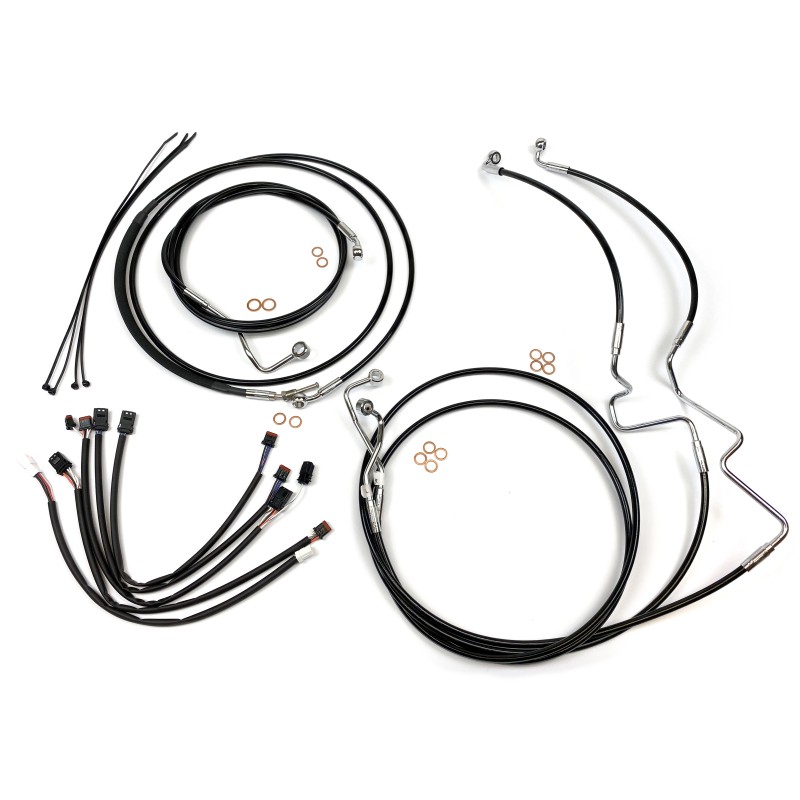 XR OE Style Black w/Chrome Fittings Handlebar Kit 12" - 14" Apes