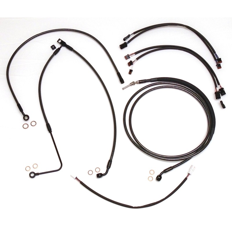 Black Pearl Softail Handlebar Installation Kit 15"-17" Ape Hangers