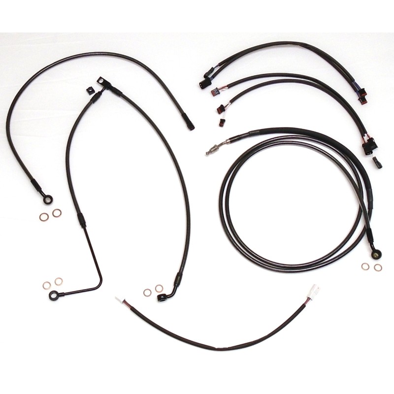 Black Pearl Softail Handlebar Installation Kit 18"-20" Ape Hangers