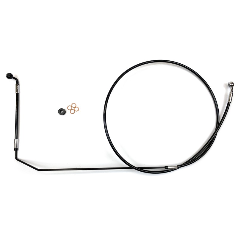 XR OE Style Black w/Chrome Fittings ABS Upper Brake Line for Indian Chief