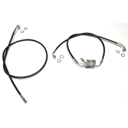 XR Stainless BLK/CHR M8 Softail Dual Disc ABS Lower and 26" Upper Brake Line