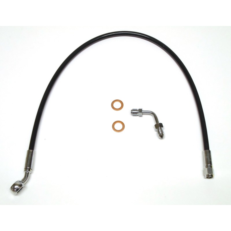 XR Stainless BLK/CHRM M8 Softail Dual Disc ABS 32" Upper Brake Line w/Adapter