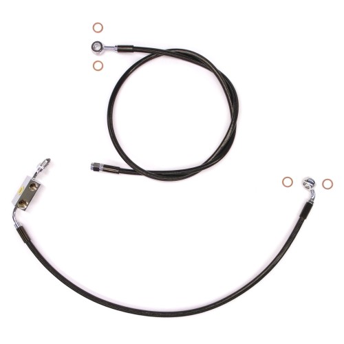 XR Stainless w/Black Coating Sportster ABS DOT Brake Line Kit