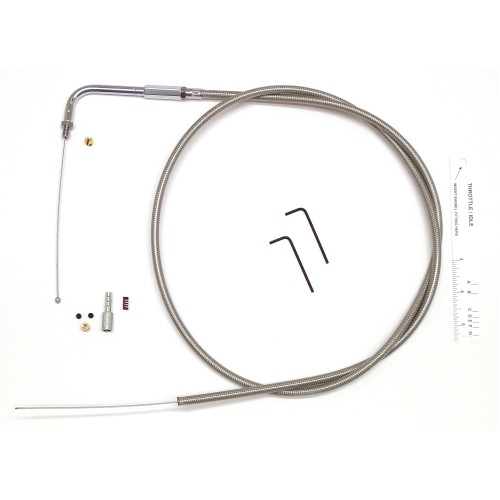 BYO® Braided Stainless Idle Cable Threaded 90° Tube Bend