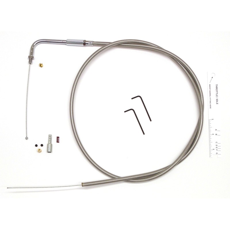 BYO® Braided Stainless Idle Cable Threaded 90° Tube Bend
