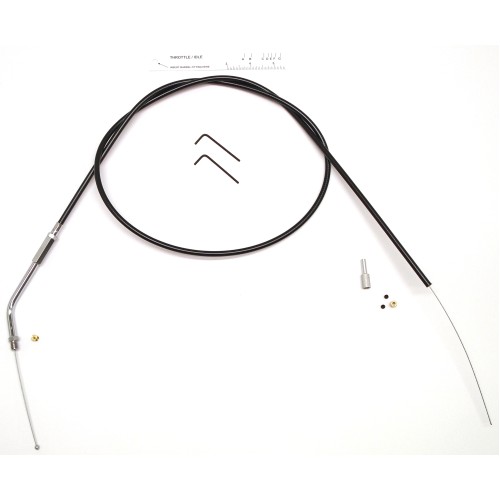 BYO® Black Braided Throttle Cable Threaded 45° Fitting