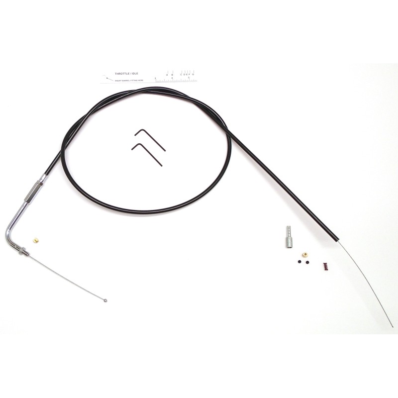 BYO® Braided Black Idle Cable 1995 & Older Threaded 90° Fitting