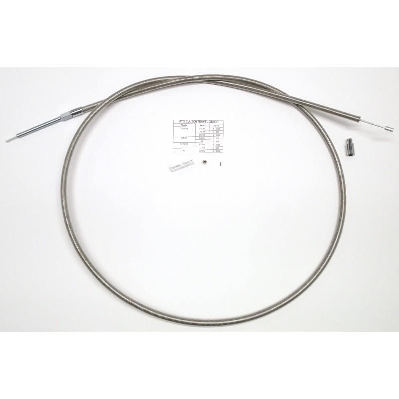 BYO® Braided Stainless 1-Piece Clutch Cable - Sportster