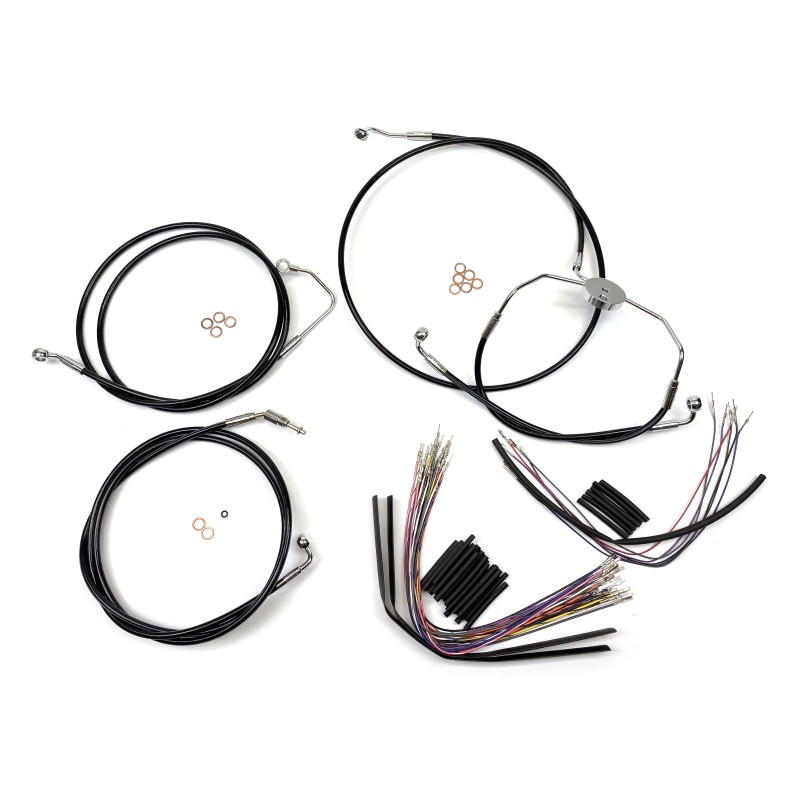 XR OE Style Black w/Chrome Fittings CVO Toiuring Handlebar Kit 15" - 17" Apes