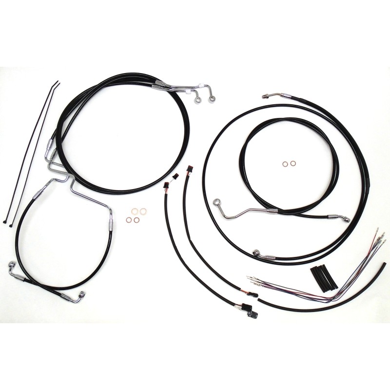 XR OE Style Black w/ Black Fittings Handlebar Installation Kit 12"-14" Apes