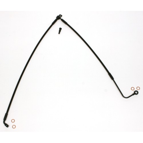 XR Black Coated ABS Lower Brake Line Single w/ Black Fittings