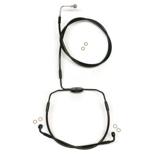 XR Black Coated ABS Lower Brake Line w/ Black Fittings