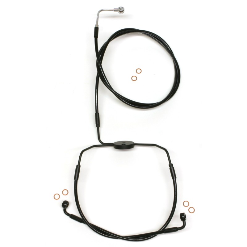 XR Black Coated ABS Lower Brake Line w/ Black Fittings