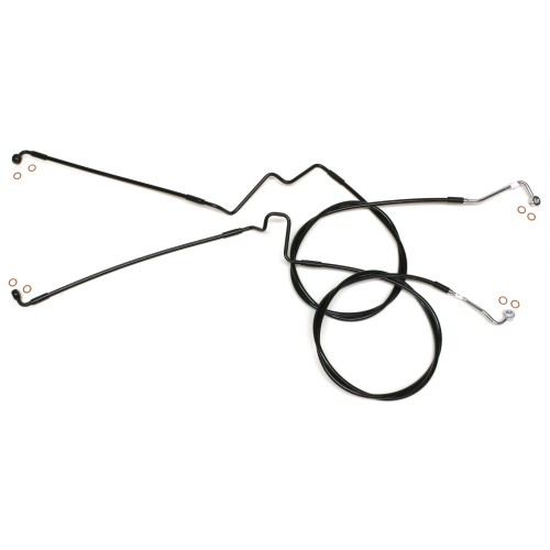 XR Black Coated ABS Lower Brake Line w/ Black Fittings