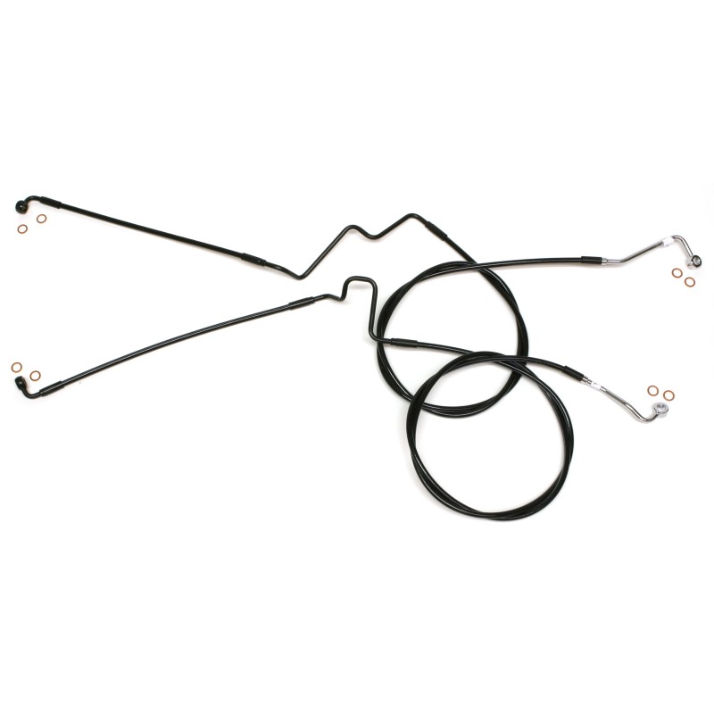 XR Black Coated ABS Lower Brake Line w/ Black Fittings