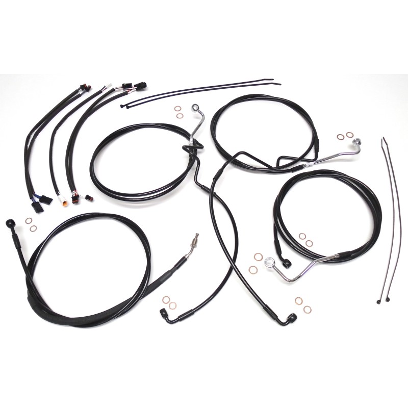 XR OE Style Black w/Black Fittings Handlebar Kit 12" - 14" Apes