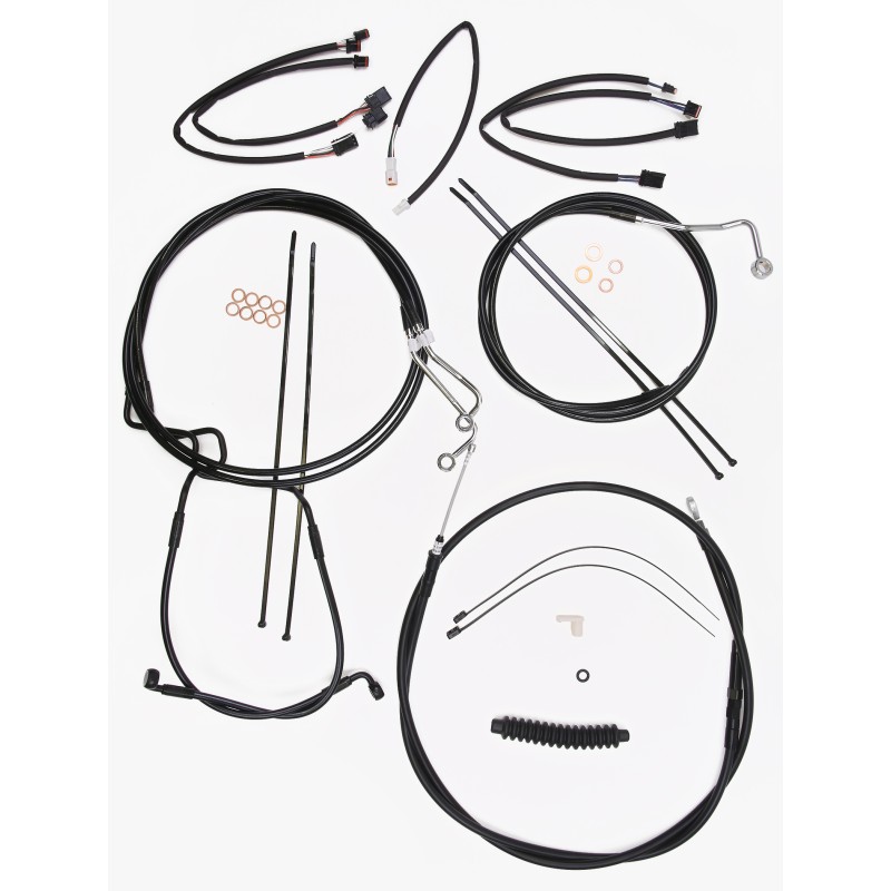 XR OE Style Black w/Black Fittings Touring Handlebar Kit 12" - 14" Apes