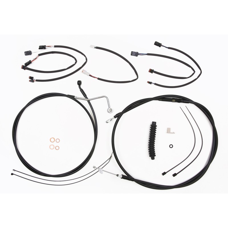 XR OE Style Black w/Black Fittings Touring Handlebar Kit 12" - 14" Apes
