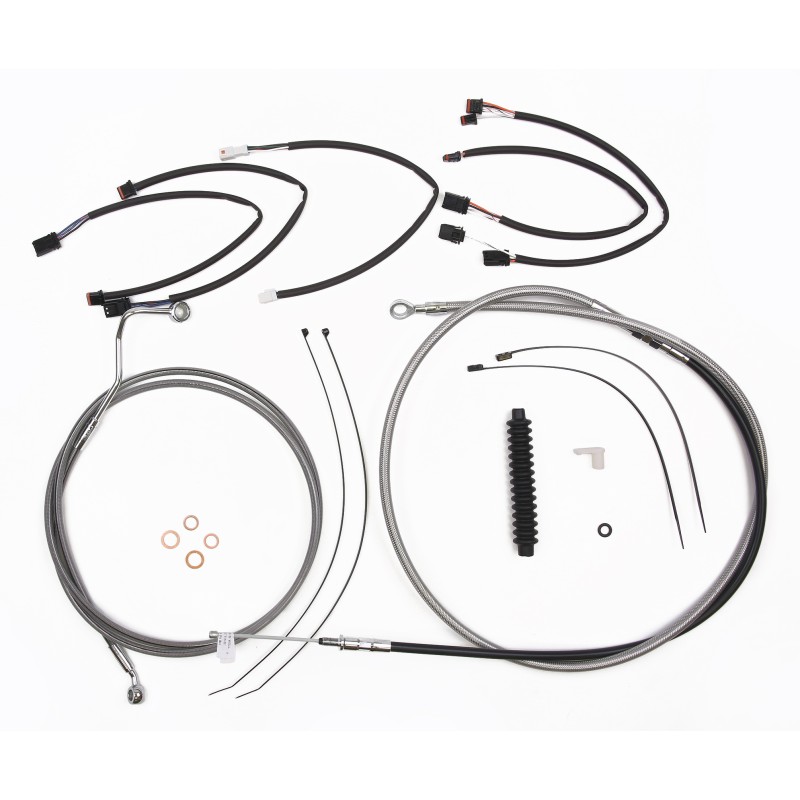 XR OE Style Stainless w/Chrome Fittings Touring Handlebar Kit 12" - 14" Apes