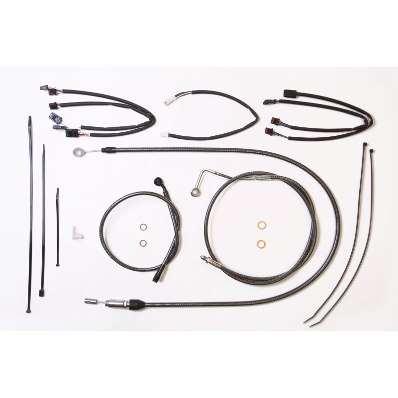 KARBONFIBR Touring Handlebar Installation Kit w/ Quick Connect Clutch Cable for 12"-14" Apes