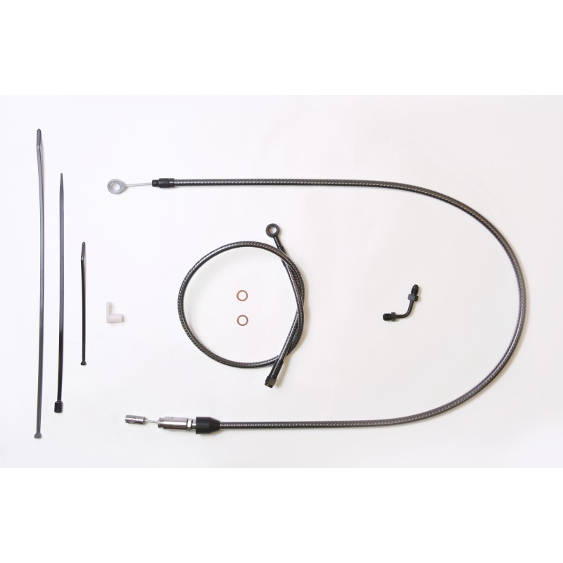 KARBONFIBR Softail Handlebar Installation Kit w/ Quick Connect Clutch Cable for 12"-14" Apes
