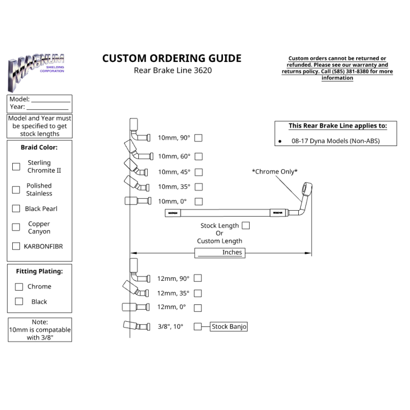 Custom Rear Brake Line 3620