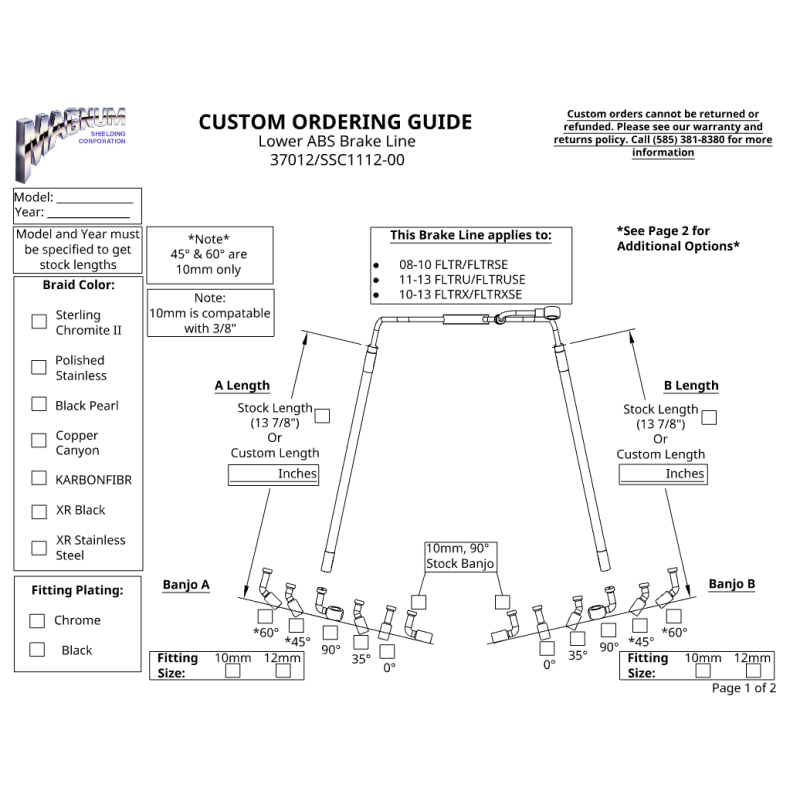 Custom Lower ABS Brake Line 37012 | SSC1112-00