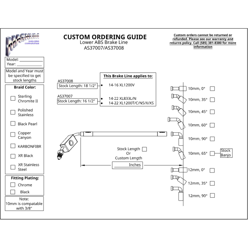 Custom Lower ABS Brake Line AS37007 | AS37008