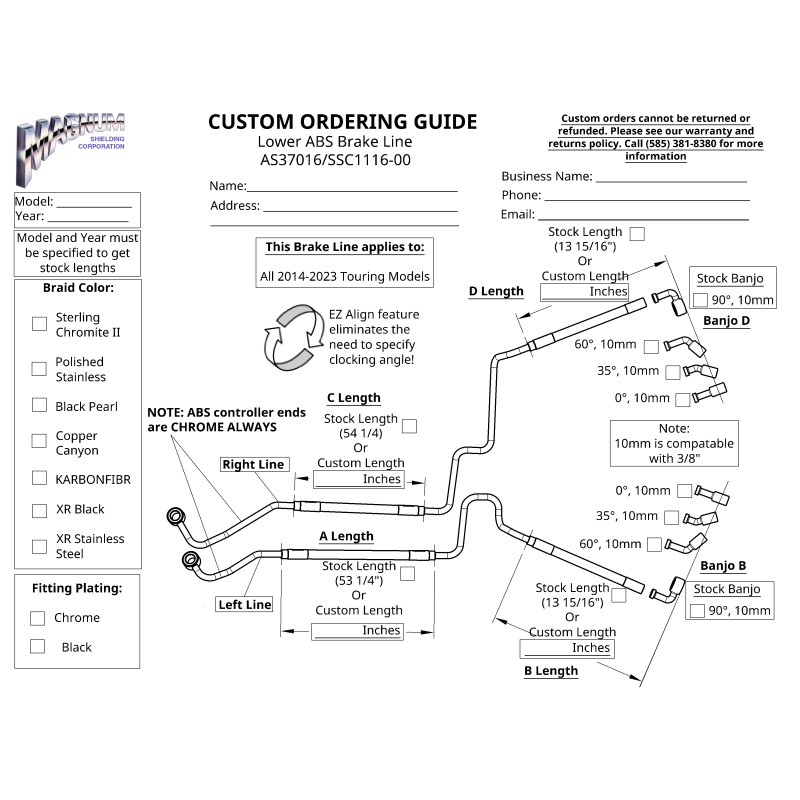 Custom Lower ABS Brake Line AS37016 | SSC1116-00