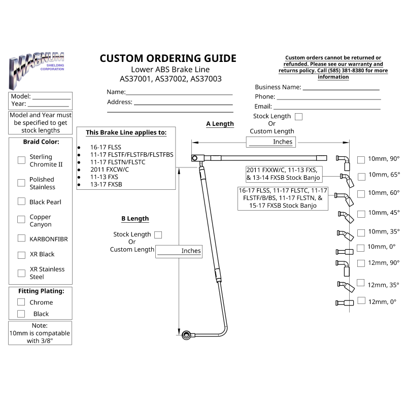 Custom Lower ABS Brake Line AS37001 | AS37002 | AS37003