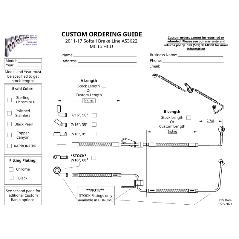 Custom ABS Rear Brake Line AS3622
