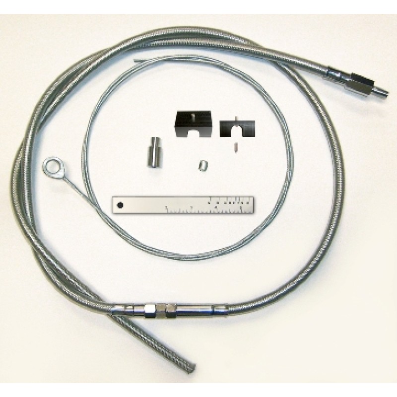 BYO® Stainless 2-Piece Clutch Cable – 96+ Touring & Sportster