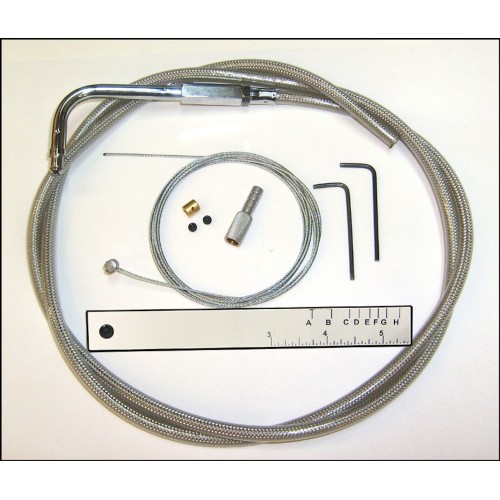 BYO® Braided Stainless Idle Cable 96+ Smooth 90° Fitting