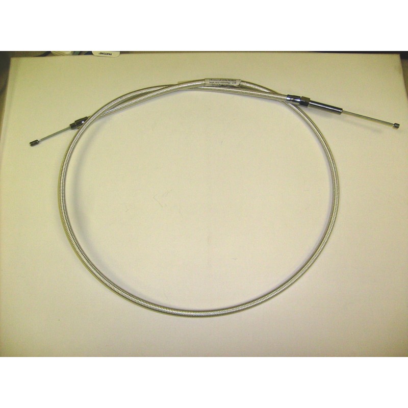 Polished Stainless Clutch Cable One-Piece Big Twin