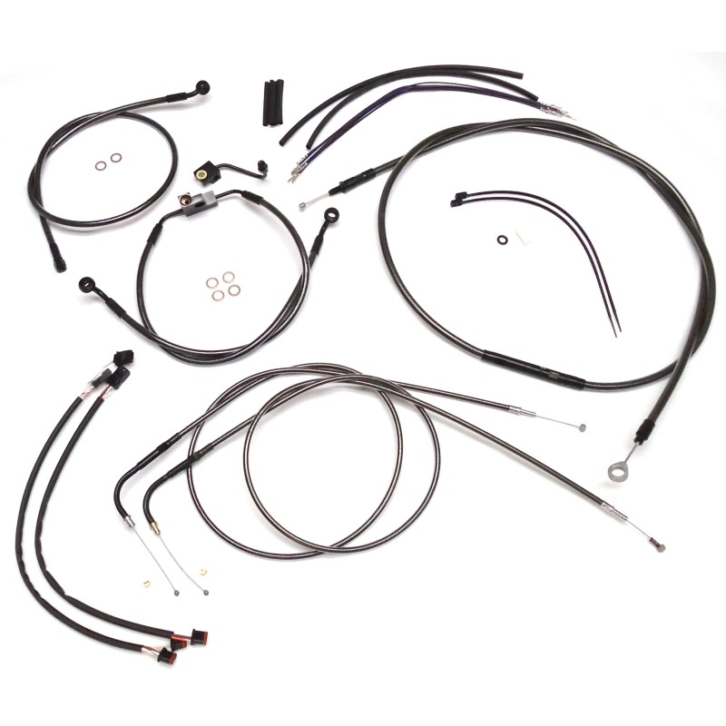 Black Pearl Dyna Handlebar Installation Kit 12"-14" Apes
