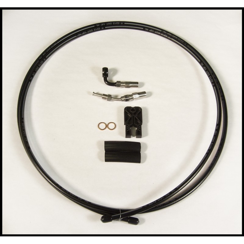2013-2016 BYO® Black Braided Hydraulic Clutch Line 90° 10mm