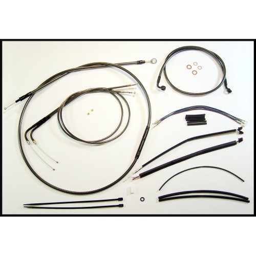 Black Pearl Dyna Handlebar Installation Kit 12"-14" Apes