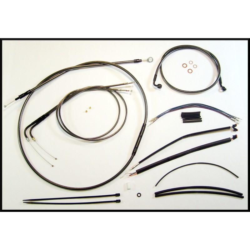 Black Pearl Dyna Handlebar Installation Kit 12"-14" Apes