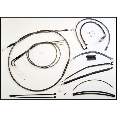 Black Pearl Dyna Handlebar Installation Kit 12"-14" Apes