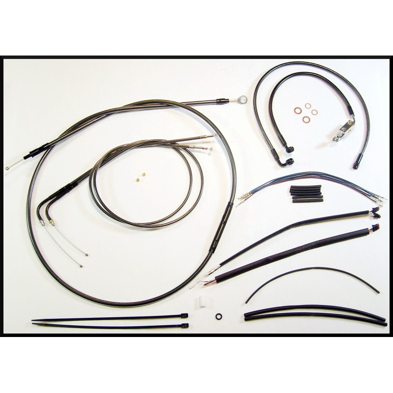 Black Pearl Dyna Handlebar Installation Kit 12"-14" Apes