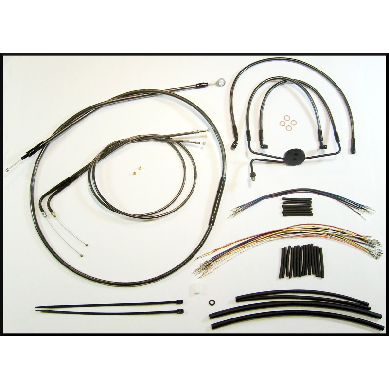 Black Pearl Dyna Handlebar Installation Kit 12"-14" Apes