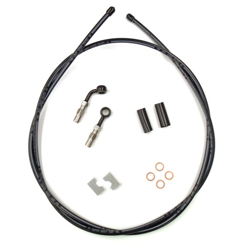 BYO® Braided Black DOT 3' Brake Line Kit Single Disc