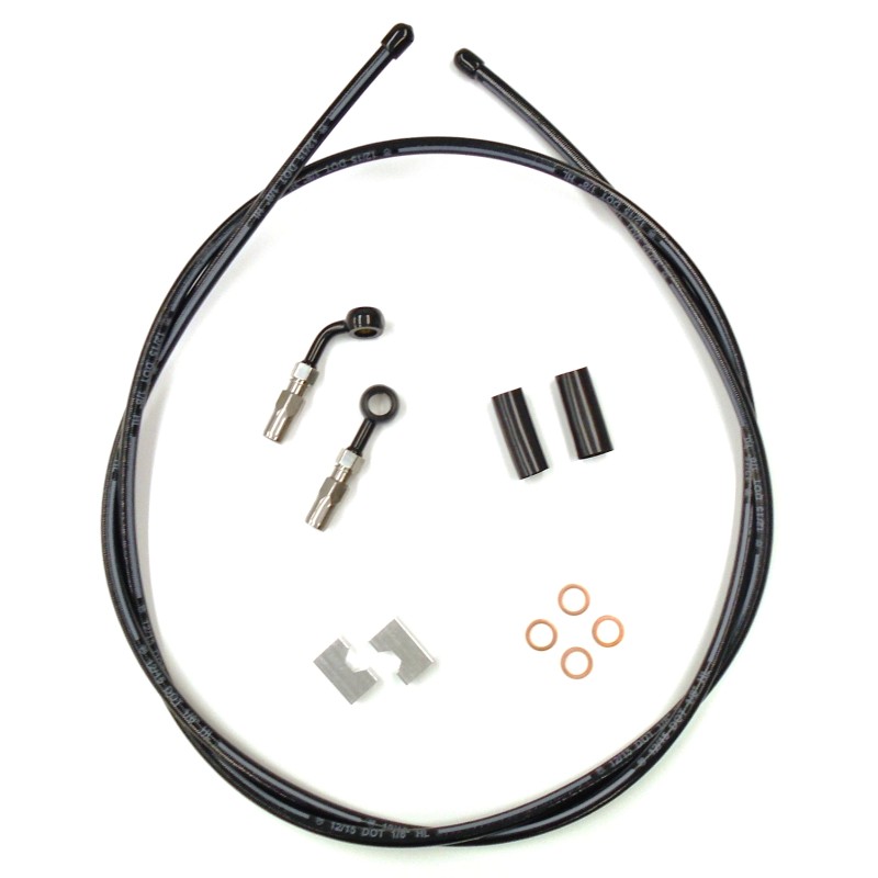 BYO® Braided Black DOT 3' Brake Line Kit Single Disc