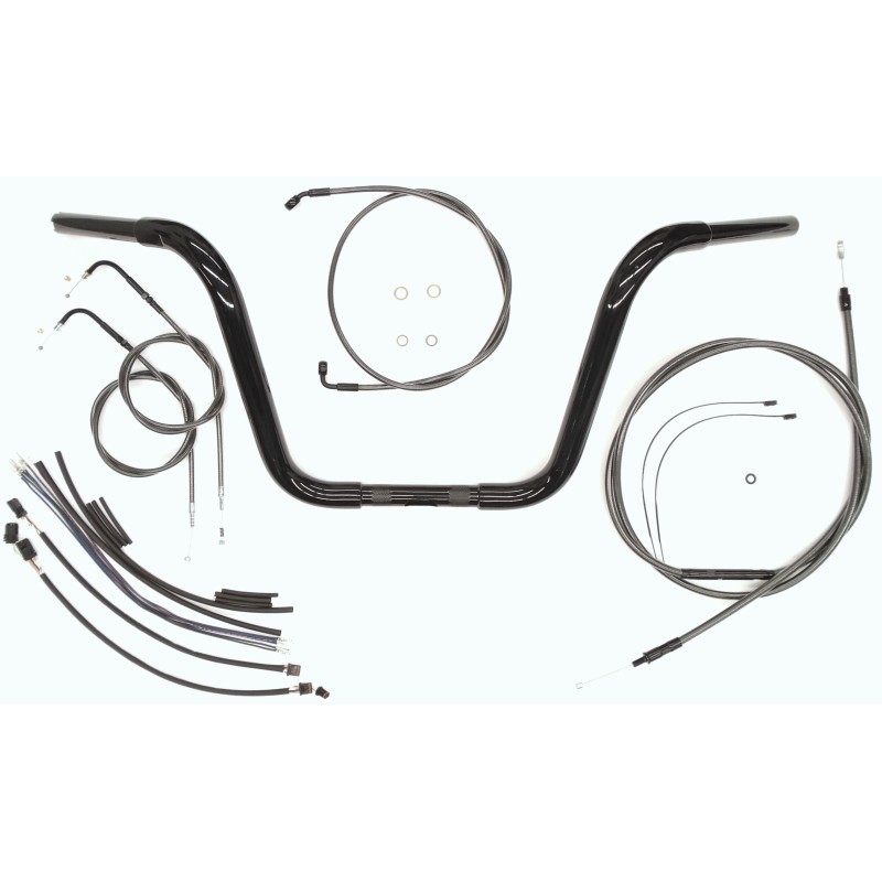 12” Black Pearl Caliber Ape Bar w/Installation Kit