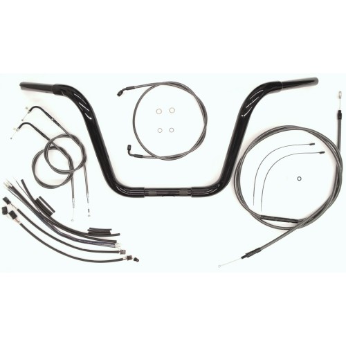 12” Black Pearl Caliber Ape Bar w/Installation Kit