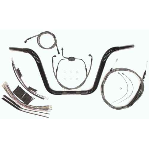 12” Black Pearl Caliber Ape Bar w/Installation Kit