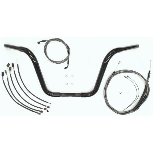 12” Black Pearl Caliber Ape Hanger Bar w/Installation Kit