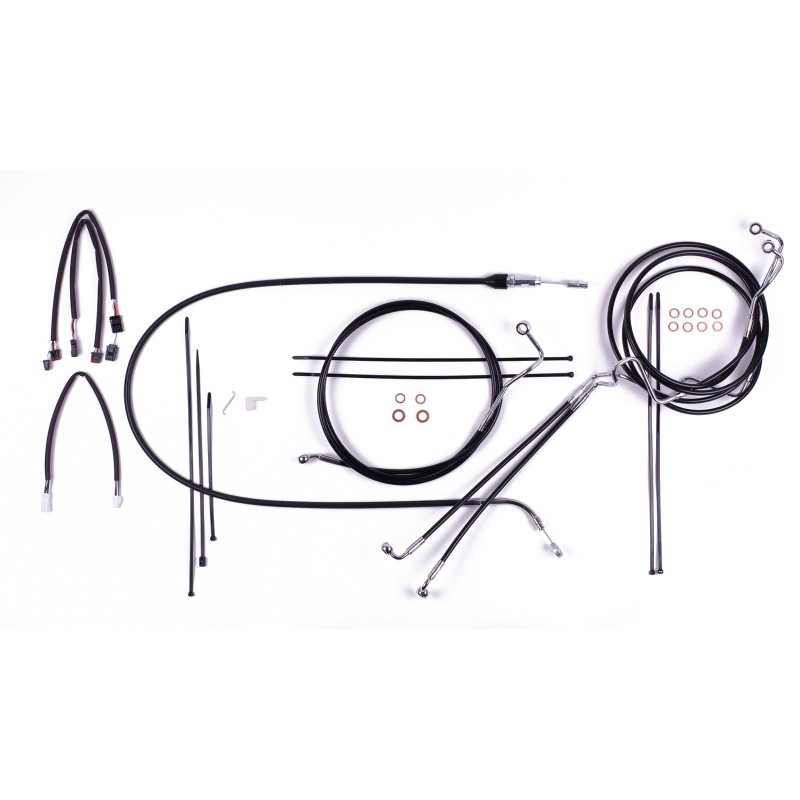 XR Black W/ Chrome Fittings Handlebar kit with Quick Connect Clutch for Touring 15-17"